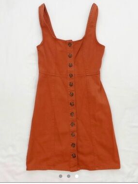 Anthropologie Rust Button-Front Mini Dress